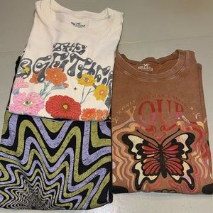 W Small Hollister oversized Tees, lot of 3
